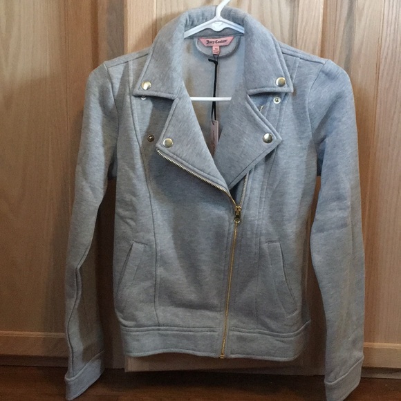 Jackets & Blazers - Juicy Couture Heather Grey Moto Jacket XS NWT